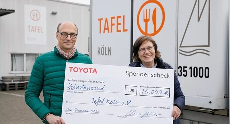 Toyota Deutschland spendet 10.000 Euro an die Kölner Tafel